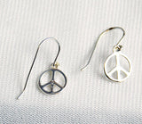 Sterling Silver Peace Sign Earrings  Vintage