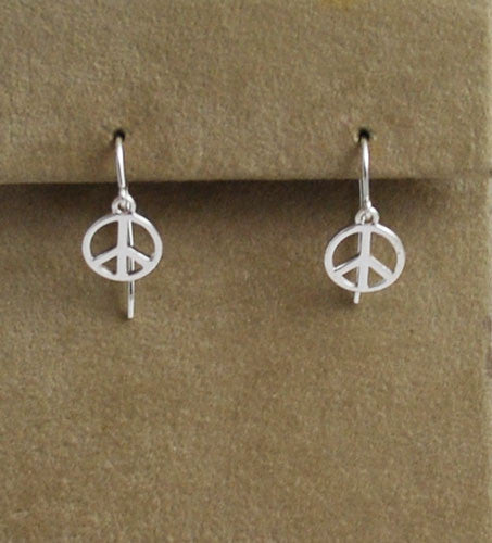 Sterling Silver Peace Sign Earrings  Vintage