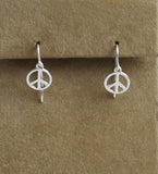 Sterling Silver Peace Sign Earrings  Vintage