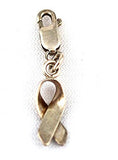 Cruz Rosa Sterling Fight Cancer Ribbon Charm