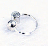 Sterling Bar & Ball Ring 6