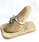 Sterling Turquoise Blue Cross Ring