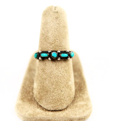 Turquoise Petit Point Native American Ring