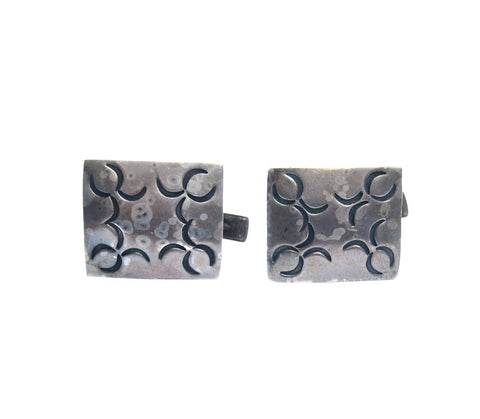 Native American Stamped Sterling Silver Cuff Links