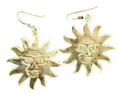 Sterling Silver Sun Earrings Signed ND