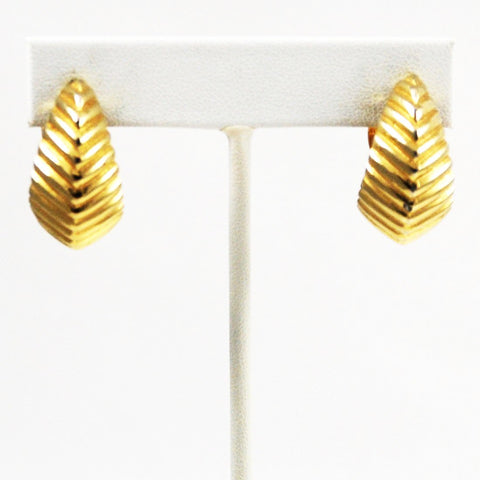 St. John Gold Shrimp Clip On Earrings
