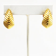 St. John Gold Designer Clip On Earrings