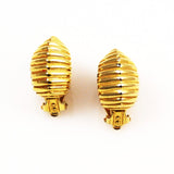 St. John Gold Designer Clip On Earrings