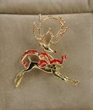 St. John Reindeer Holiday Brooch