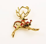 St. John Reindeer Holiday Brooch