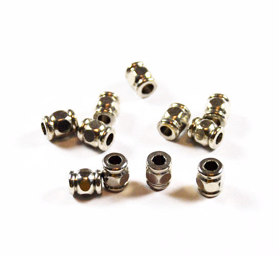 Stainless Hexagon Barrel Beads Large Hole