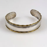 Sterling Silver & Brass Mexican Cuff Bracelet Vintage