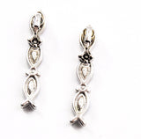 Back of Swarovski Crystal Dangle Fish Earrings - Signed