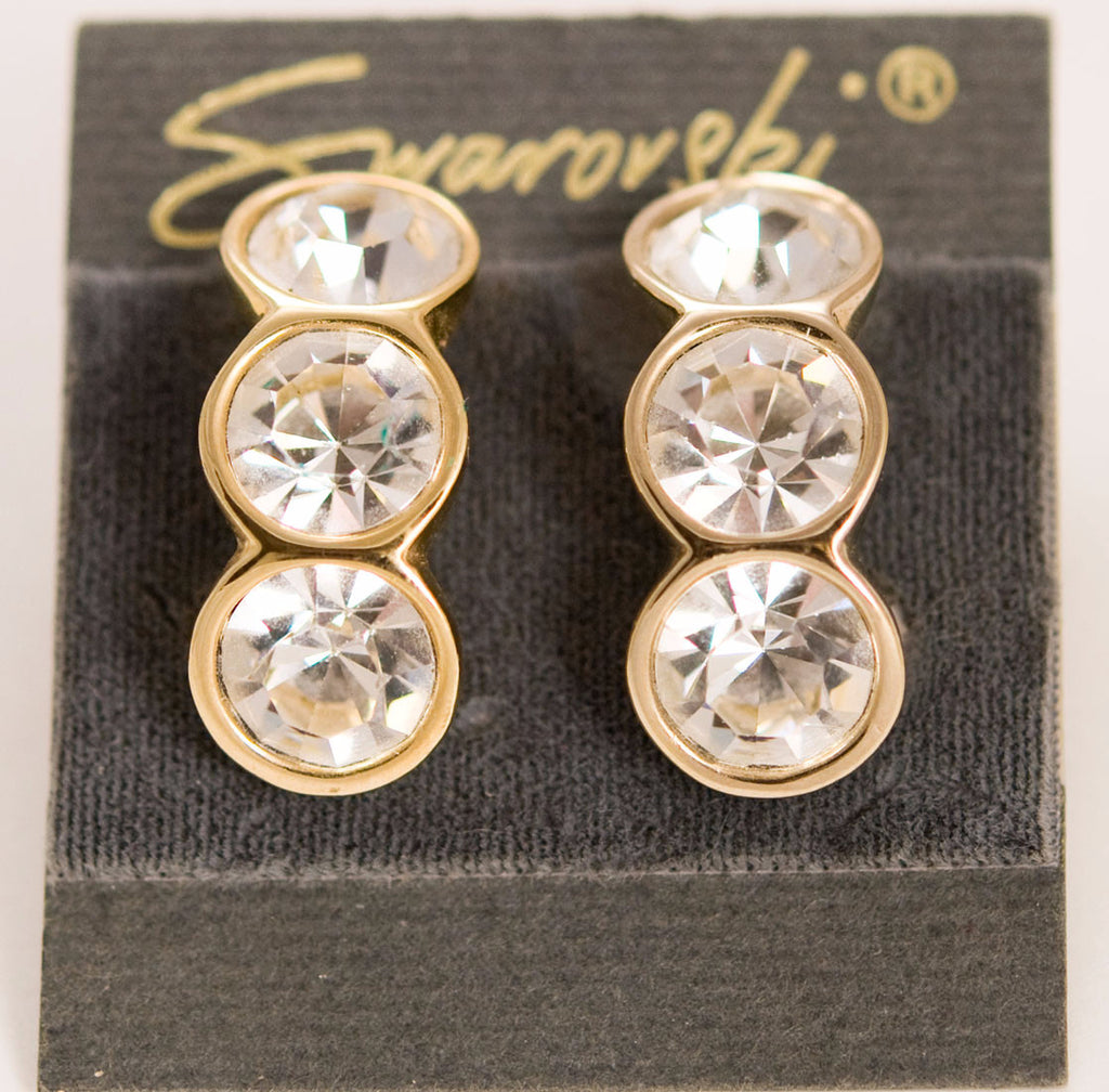 Swarovski Crystal Clip On Earrings - Signed Mint