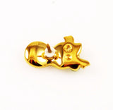 Back of Swarovski Green Crystal Mask Pin - Signed