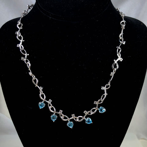 Swarovski Aqua Heart Crystal Necklace