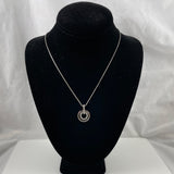 Swarovski Crystal Circle Necklace Gun Metal