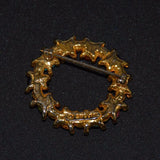 Back of Swoboda Gemstone Wreath Pin Vintage