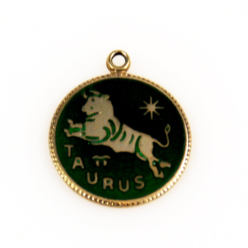 Taurus Sterling and Enamel Zodiac Charm
