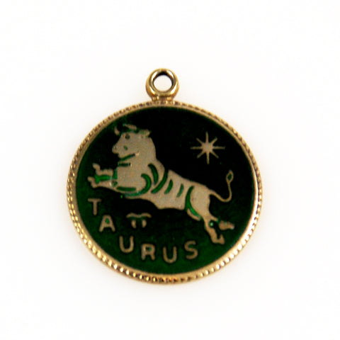 Taurus Sterling and Enamel Zodiac Charm