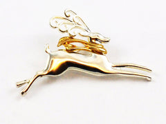 Tanyas Creation Silver Reindeer Brooch Holiday Vintage