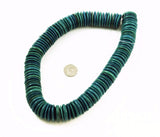 Teal Coco Disk Bead Strands 15 & 20mm
