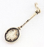 Back of Sterling Silver Tennis Racket Charm Vintage