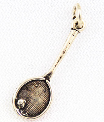 Sterling Silver Tennis Racket Charm Vintage