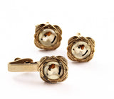 Vintage Wire Hair Terrier Intaglio Cuff Link Set