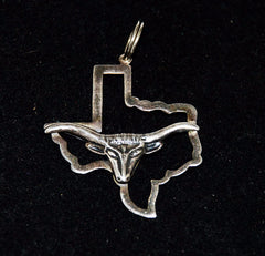 Texas Longhorn Pendant Sterling Silver Vintage Charm