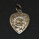 Sterling Heart Thistle Charm Vintage