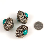 Tibetan Turquoise Silver Beads