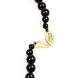 Gold Filled clasp on Tiger Coral & Black Onyx Collar Necklace