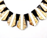 Tiger Coral & Black Onyx Collar Necklace