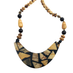 Tiger Coral Necklace Modern Mosaic 1970's