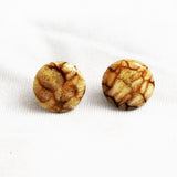 Vintage Tiger Coral Button Earrings