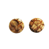 tiger coral button earrings