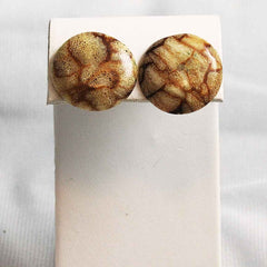 Vintage Tiger Coral Button Earrings