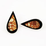 Tiger Coral Tear Drop Earrings
