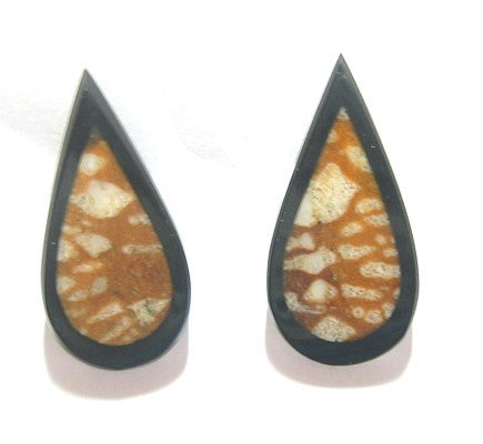 Tiger Coral Tear Drop Earrings