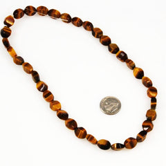 Tiger's Eye Fancy Cut Oval Gemstone Strand Vintage
