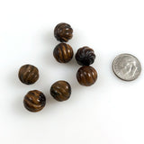 Tiger's Eye Fluted Gemstone 12mm Beads