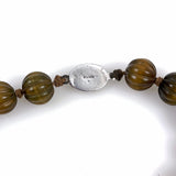 Tiger's Eye Fluted Bead Necklace silver clasp