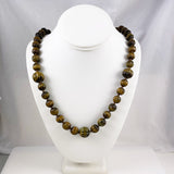 Tiger's Eye Fluted Bead Necklace Long