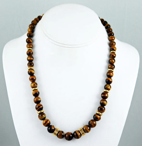 Tiger's Eye Gold Filled Bead Necklace