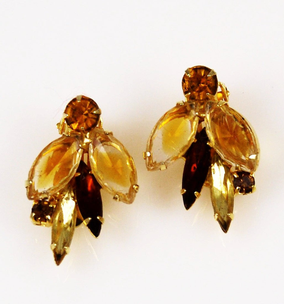 Delizza & Elster Topaz Rhinestone Earrings