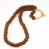 African Recycled Topaz Glass Beads Necklace