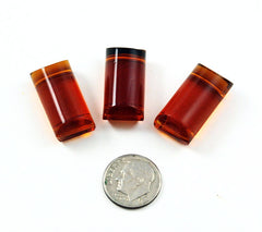 Topaz Crystal Two-Hole Tube Beads (3) Art Deco