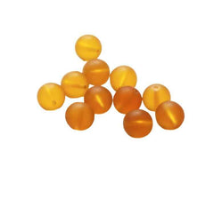 Topaz Round Matte Glass Beads Vintage Czech