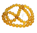 Matte Topaz Round Beads Vintage Czech